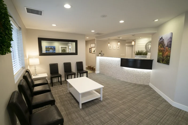 Waiting room and front desk at David R. Blackhurst DDS in American Fork